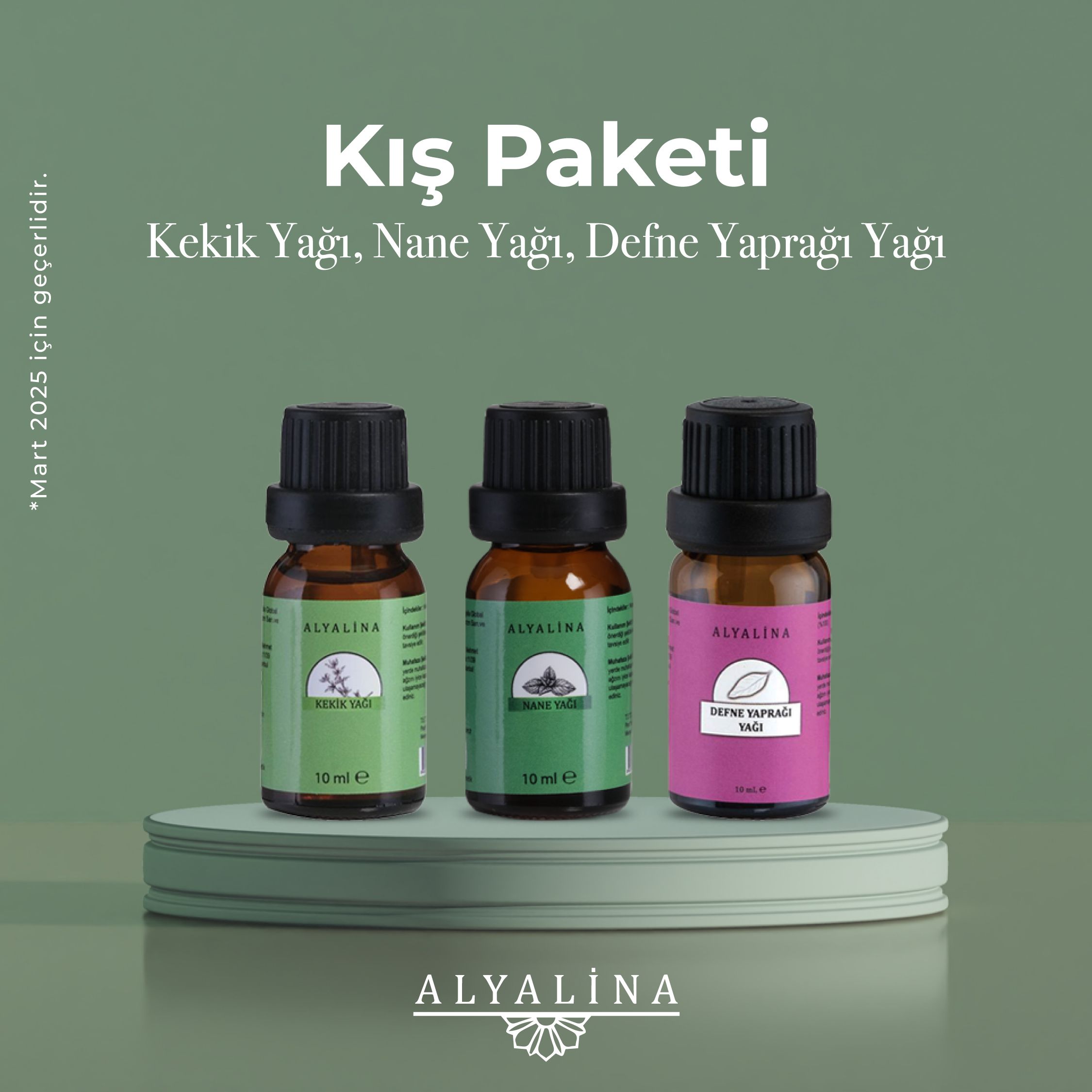 Kekik yağıDefne yaprağı yağıNane yağı