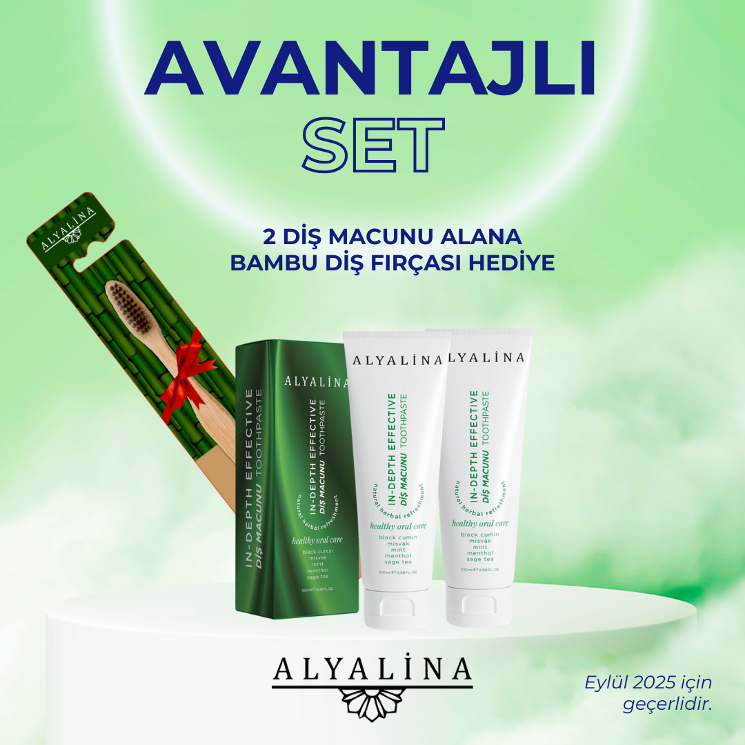 Alyalina 2 Diş Macunu Alana Bambu Diş Fırçası Hediye