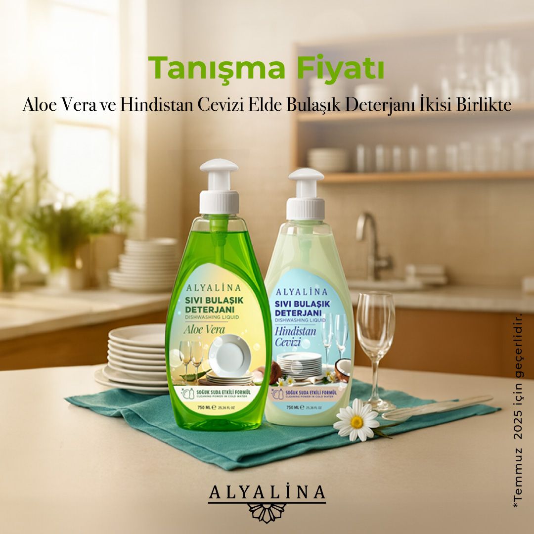 Aloe Vera ve Hindistan Cevizi Elde Bulaşık Deterjanı İkisi Birlikte