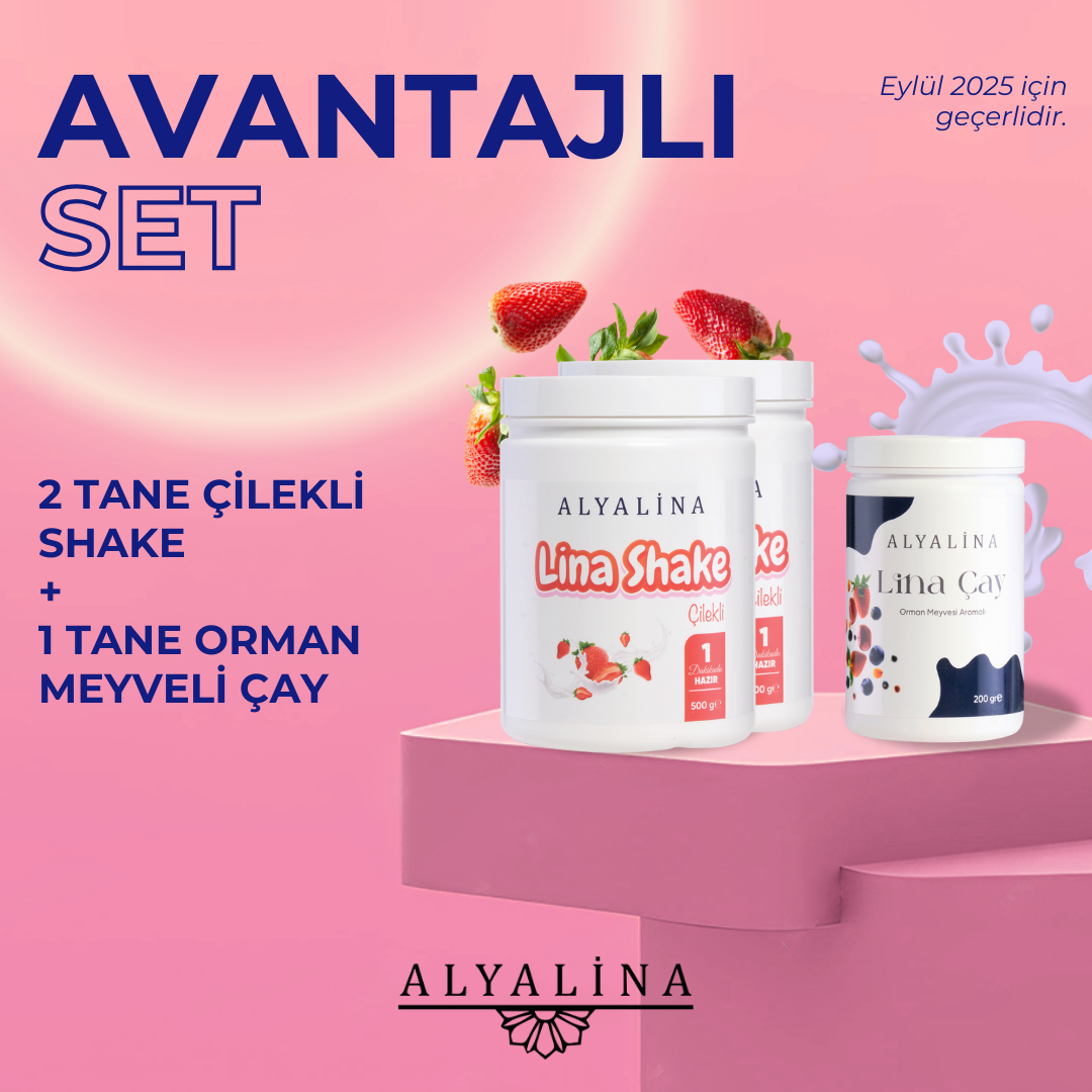Alyalina 2 Tane Lina Çilekli Shake& Lina Orman Meyveli Çay Avantajlı  Set