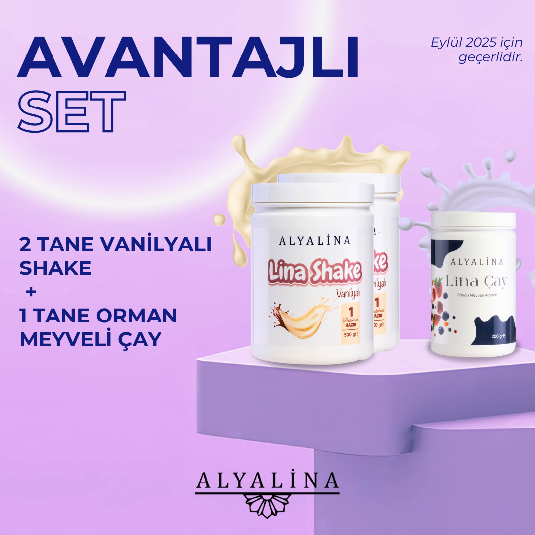 Alyalina 2 Tane Lina Vanilyalı Shake & Lina Orman Meyveli Çay  Avantajlı Set
