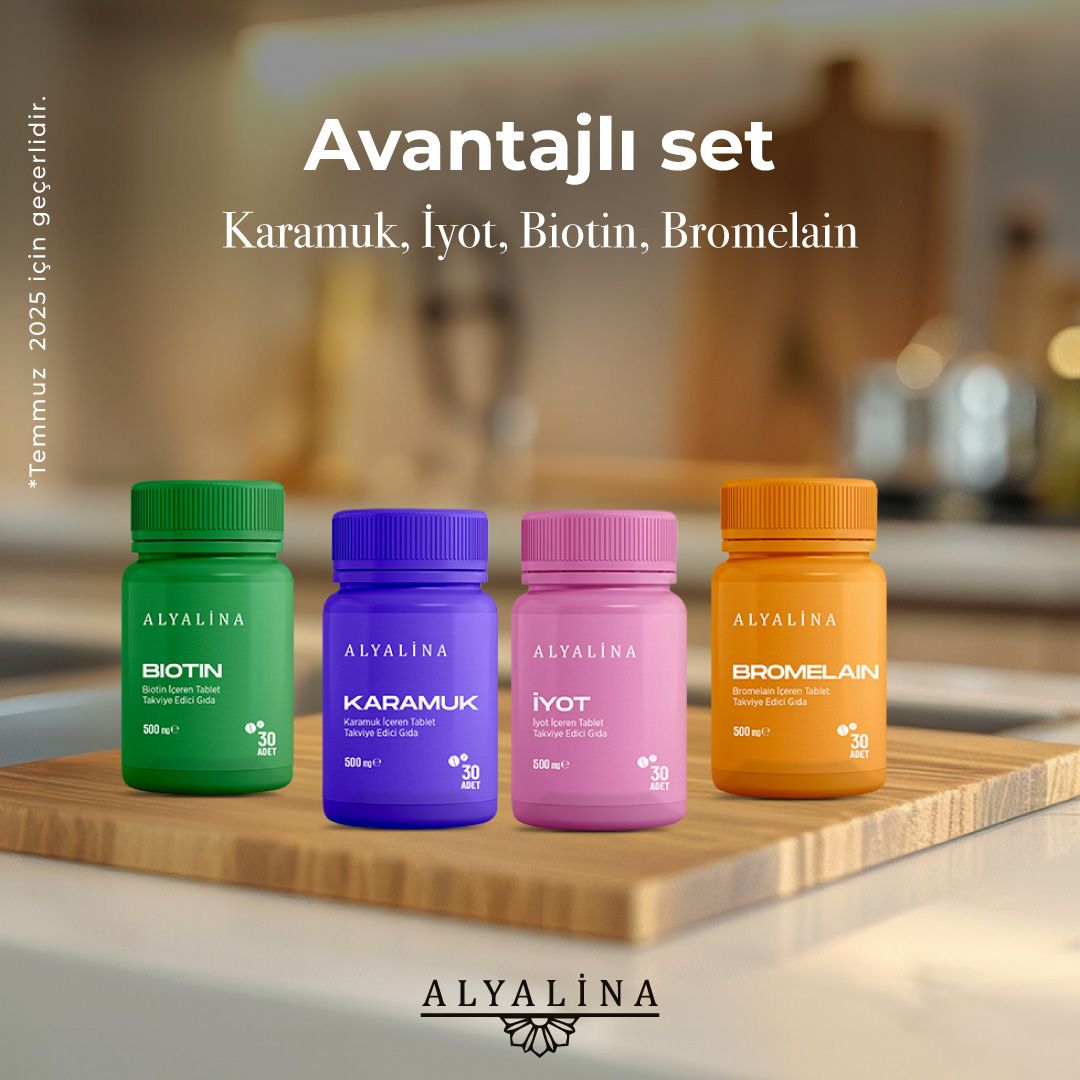 Karamuk Tablet İyot TabletBiotin TabletBromelain Tablet