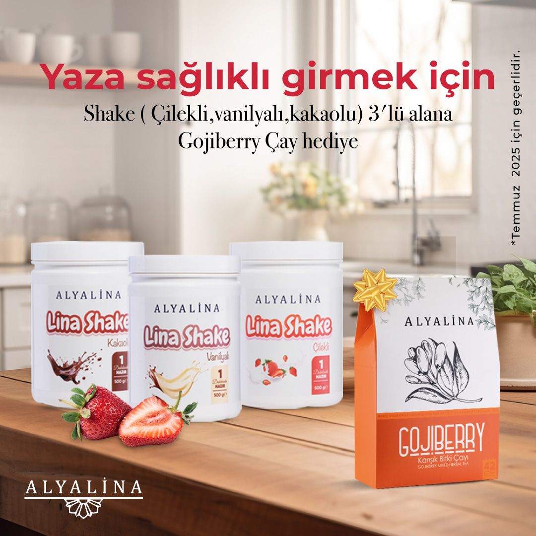 Shake ÇilekliVanilyalıKakaolu Alana Gojiberry Çay Hediye