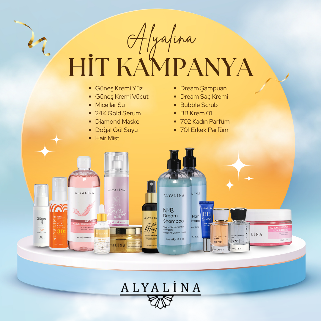 Güneş Kremi Güneş Koruyucu Vücut Kremi Micellar Su 24K Gold Serum Diamond Mask Doğal Gül Suyu Hair Mist Sprey Dream Shampoo Dream Cream Scrub Peeling Bubble Gum Bb Cream 01 N8-702 Kadın Parfüm F8-701 Erkek Parfüm