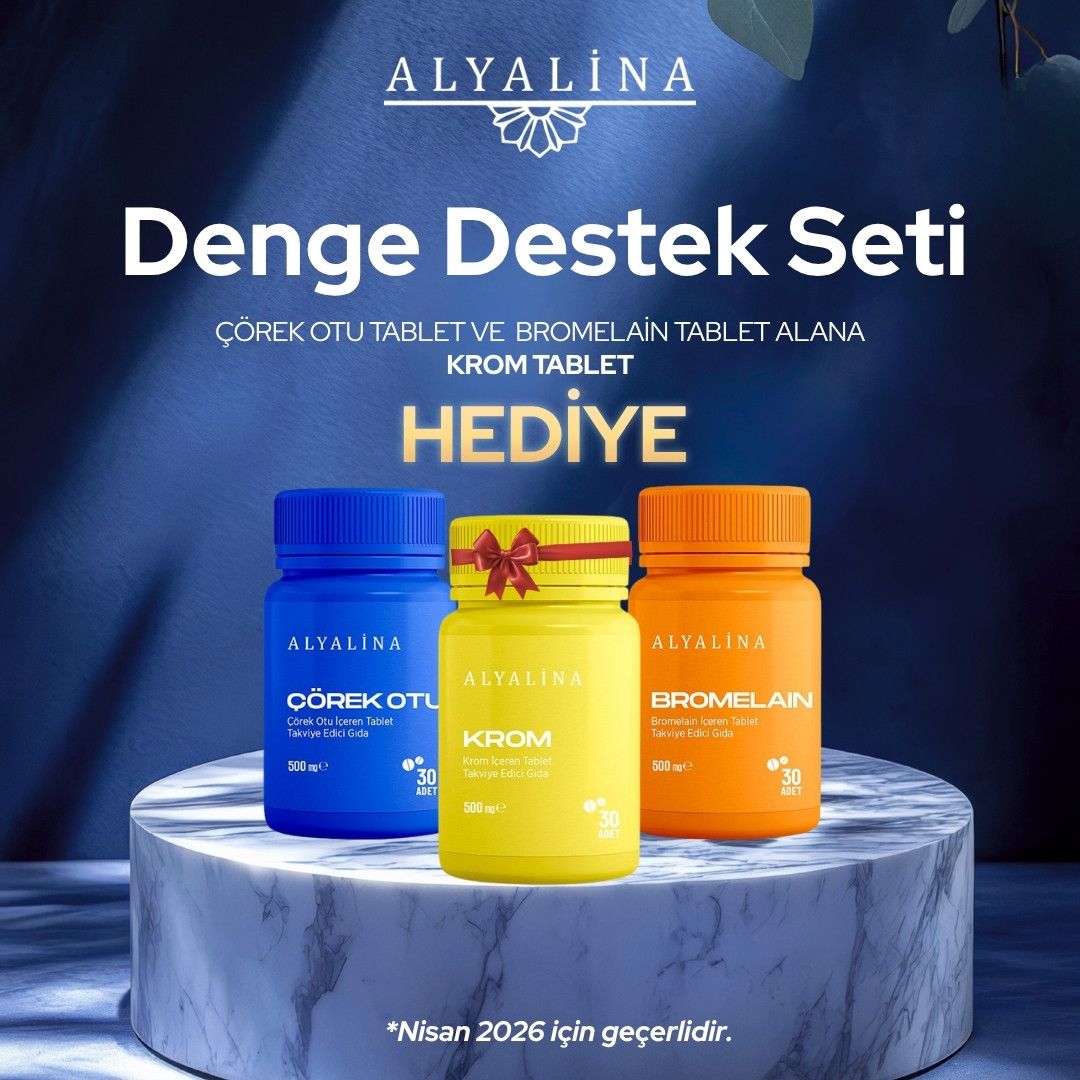 Alyalina Nisan Kampanyası Çörek Otu Tablet ve Bromelain Tablet Alana Krom Tablet HEDİYE