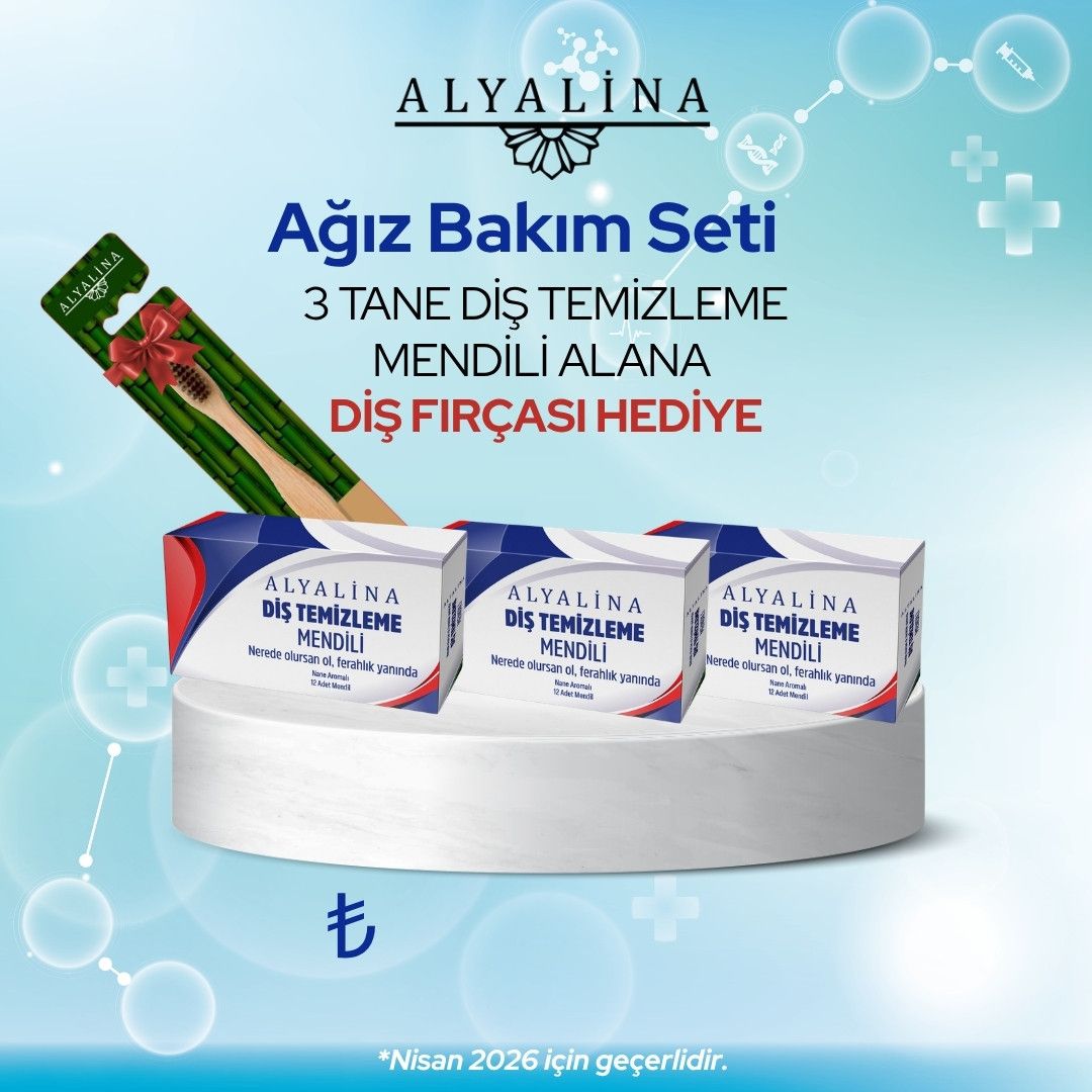 Alyalina Nisan Kampanyası 3 Tane Diş Temizleme Mendili Alana  Diş Fırçası Hediye