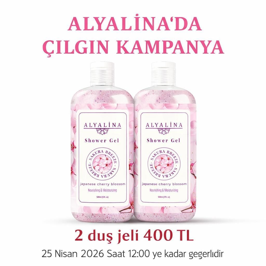 Alyalina 2 Adet Sakura Duş Jeli 400 TL  25 Nisan 12:00’A Kadar Geçerli
