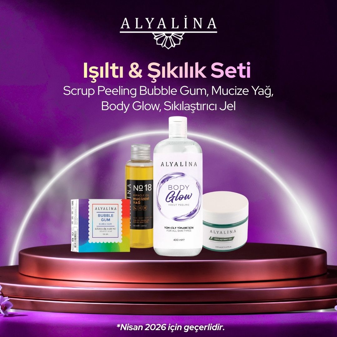 Alyalina Nisan Kampanyası Scrup Peeling Bubble Gum  Mucizevi Yağ  Body Glow Vücut Peelingi Sıkılaştırıcı Jel