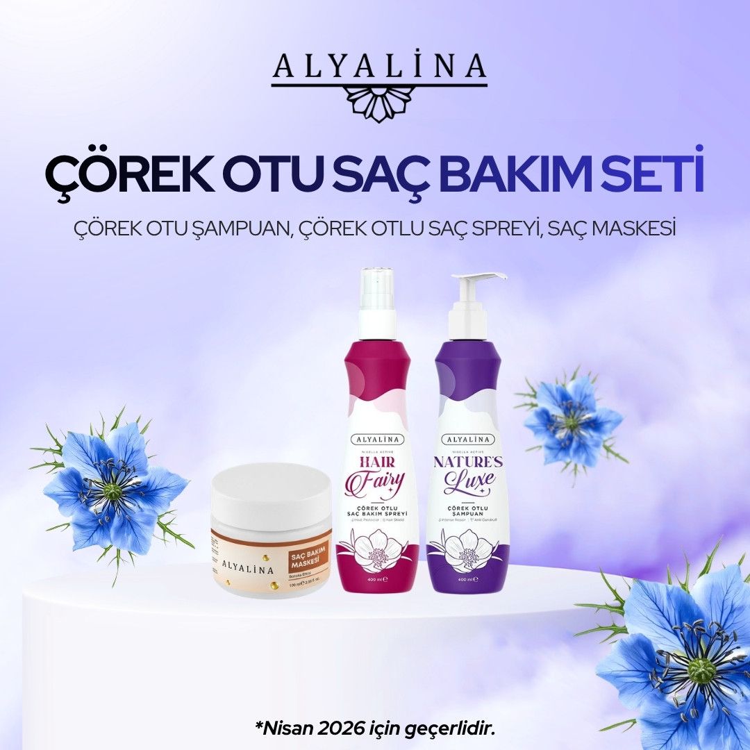 Alyalina Nisan Kampanyası Çörek Otlu Şampuan  Çörek Otlu Saç Bakım Spreyi Saç Maskesi