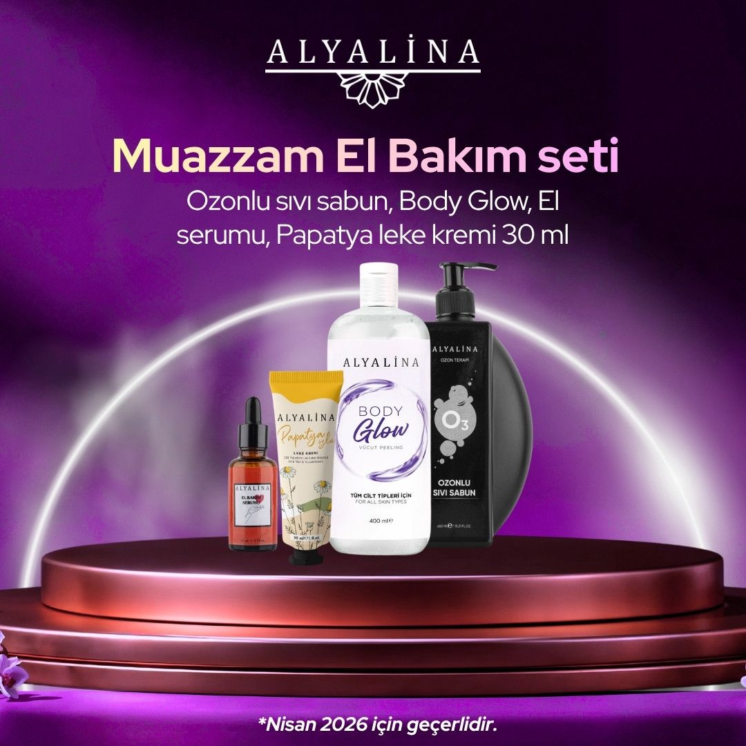 Alyalina Nisan Kampanyası Ozonlu Sıvı Sabun Body Glow El Serumu  Papatya Leke Kremi 30ml