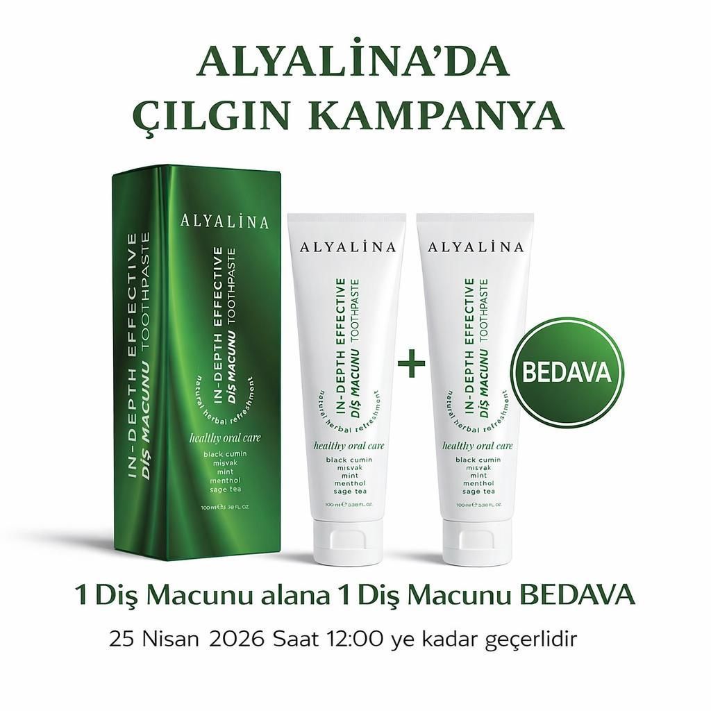 Alyalina Diş Macunu 1 Alana 1 Bedava 25 Nisan 12:00 Kadar Geçerli